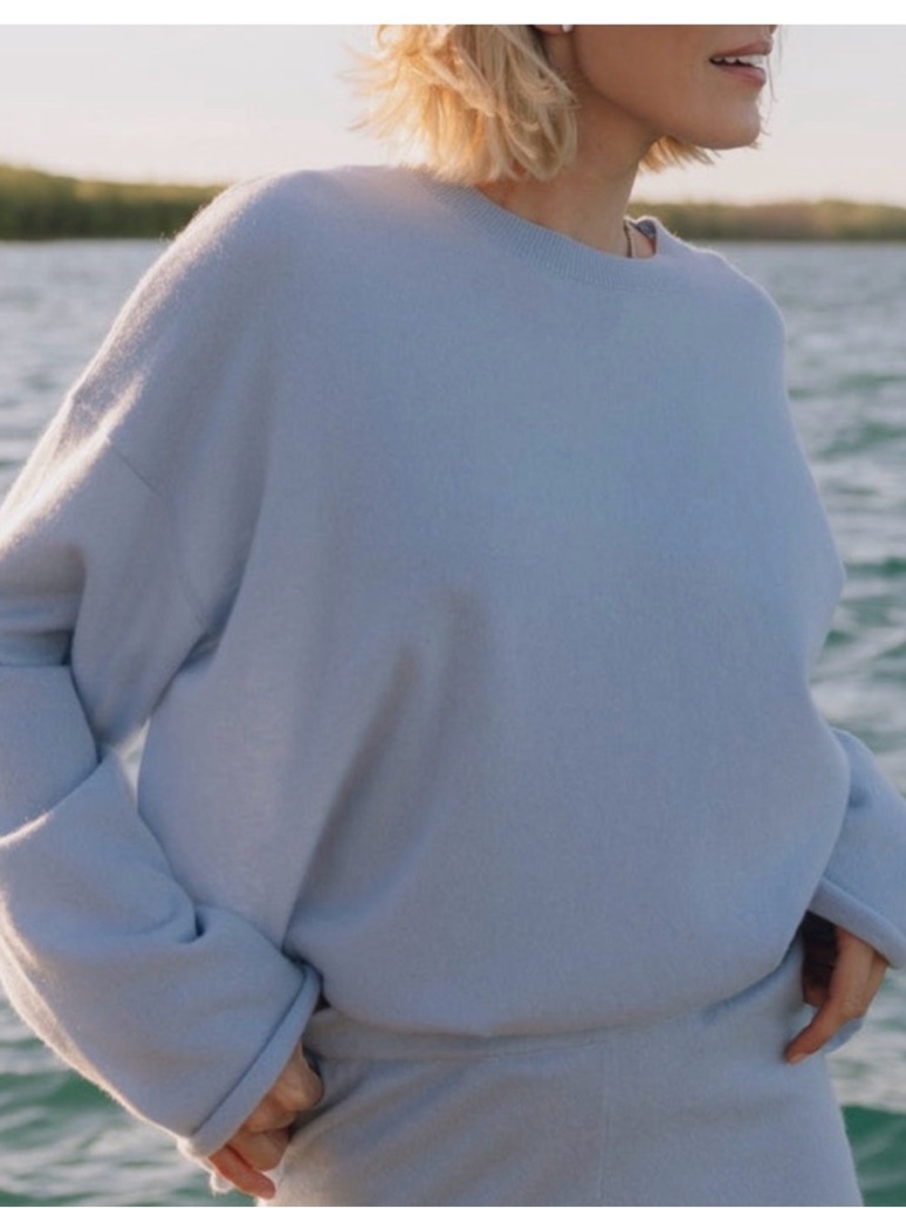 Daily Drills Light Blue Cashmere Sweater